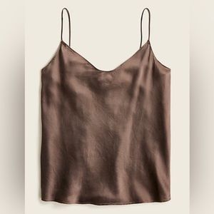 J. Crew Taupe Brown Washable Silk Charmeuse Cami Small